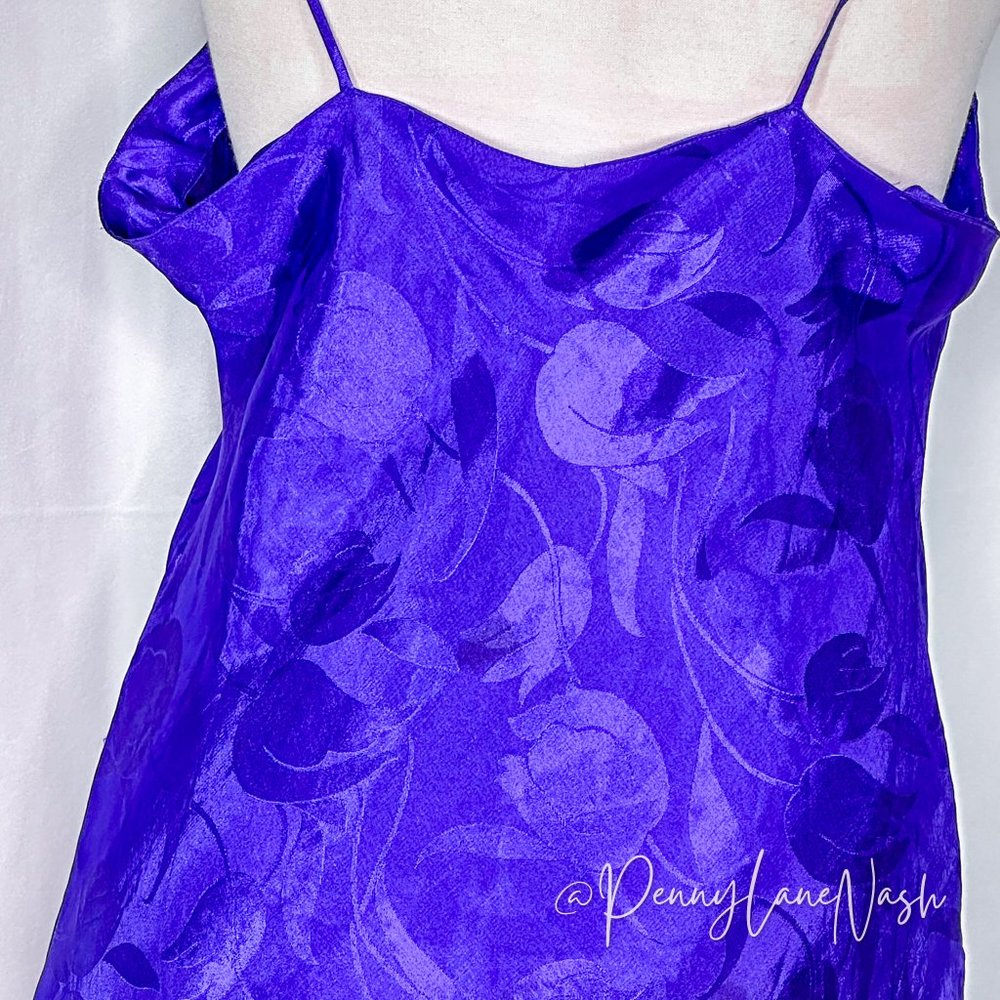Vintage Victoria's Secret Gold Label Purple Slip Nightgown - Picture 7 of 10